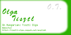 olga tisztl business card